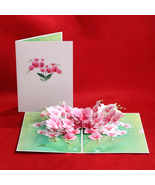 Orchid blossom pop-up card 15cm x 20cm UK sales only - $10.00