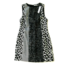 NWT Alice + Olivia Clyde in Black &amp; White Patchwork A-line Mini Shift Dress 8 - £72.17 GBP