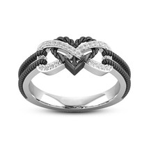 Black Rose Gold Heart Rings for Women Weight Loss Ring Magnetic Therapy Ring Yog - £9.45 GBP