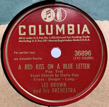 Les Brown 78 RPM Record A Red Kiss On A Blue Letter We’ll Be Together Again VG+ - £8.21 GBP