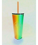 Starbucks Rainbow Irredescent Cold Cup Tumbler Stainless  16 Oz  2020 Pride - £15.12 GBP