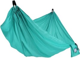 Aqua Green One-Person Travel Hammock Made Of Recycled Fabric. - £30.83 GBP