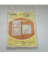 Vintage embroidery wonderart rosemont flower pattern dresser scarf table... - $26.96 CAD