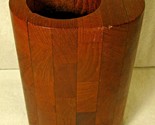 Vintage Siamese Brown Staved Teak Vase Atapco Danish Modern  - $99.00