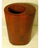 Vintage Siamese Brown Staved Teak Vase Atapco Danish Modern  - €85,53 EUR