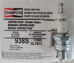 Champion Spark Plug QL78YC #938s shop Replaces: 938 BPR8HN10 018-3042-2 - $4.94