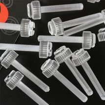 60 x Transparent Clear Plastic Acrylic Thumbscrews, slotted+knurled M3 x... - £14.93 GBP