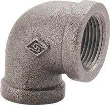 LOT (5) 2&quot; INCH BLACK IRON PIPE THREADED 90 ELBOW FITTINGS PLUMBING 6100663 - £64.82 GBP