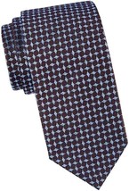 Ermenegildo Zegna Men&#39;s Geometric Red/Blue Silk Tie - £125.30 GBP