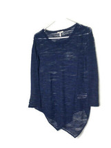 Joie Blue Burnout Linen Blend Assymetric Hem Top Size XS - £11.17 GBP