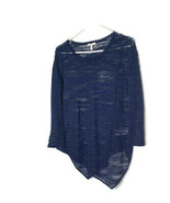 Joie Blue Burnout Linen Blend Assymetric Hem Top Size XS - £11.00 GBP