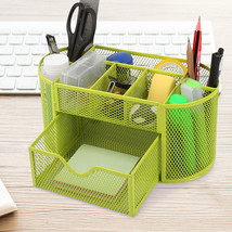 Green Metal Wire Mesh Pen Desk Top Storage Organizer Holder Office School Supply - £25.23 GBP