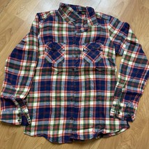 Eddie Bauer Size Small Plaid Cotton Work Shirt Womens Button Down - £7.78 GBP