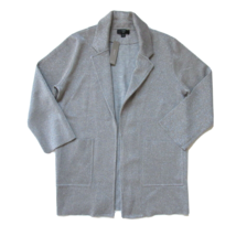 NWT J.Crew 365 Sparkly Sophie in Silver Lurex Gray Open-front Sweater Blazer XS - £58.42 GBP