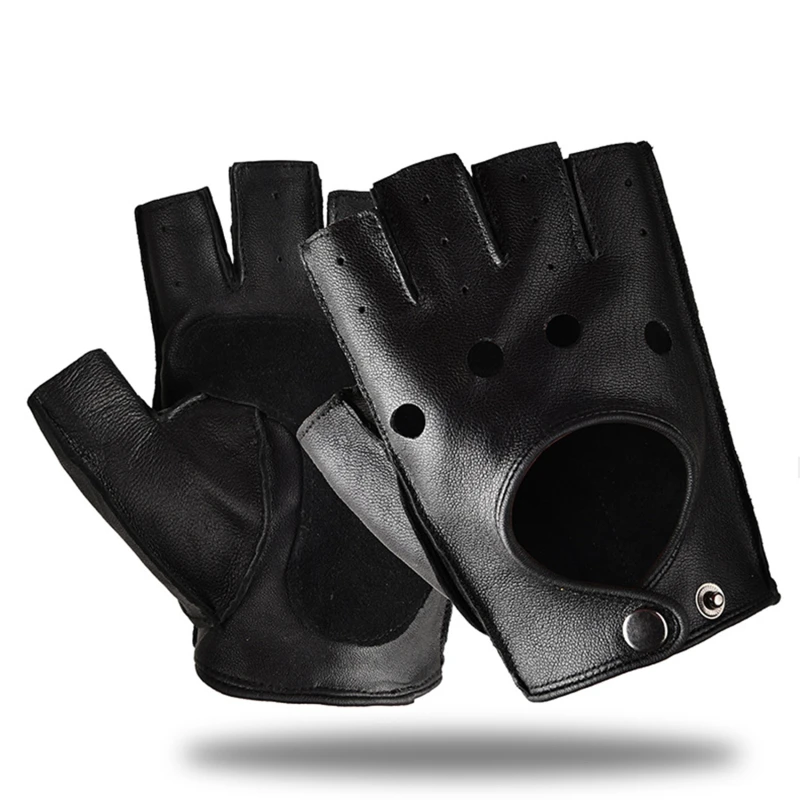 House Home Men UniA Artificial Leather Half-Finger Gloves Theatrical Punk Hip-Ho - £22.31 GBP