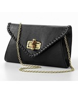 Apt 9 Bambi Envelope Convertible Clutch Handbag Purse Black - £19.65 GBP