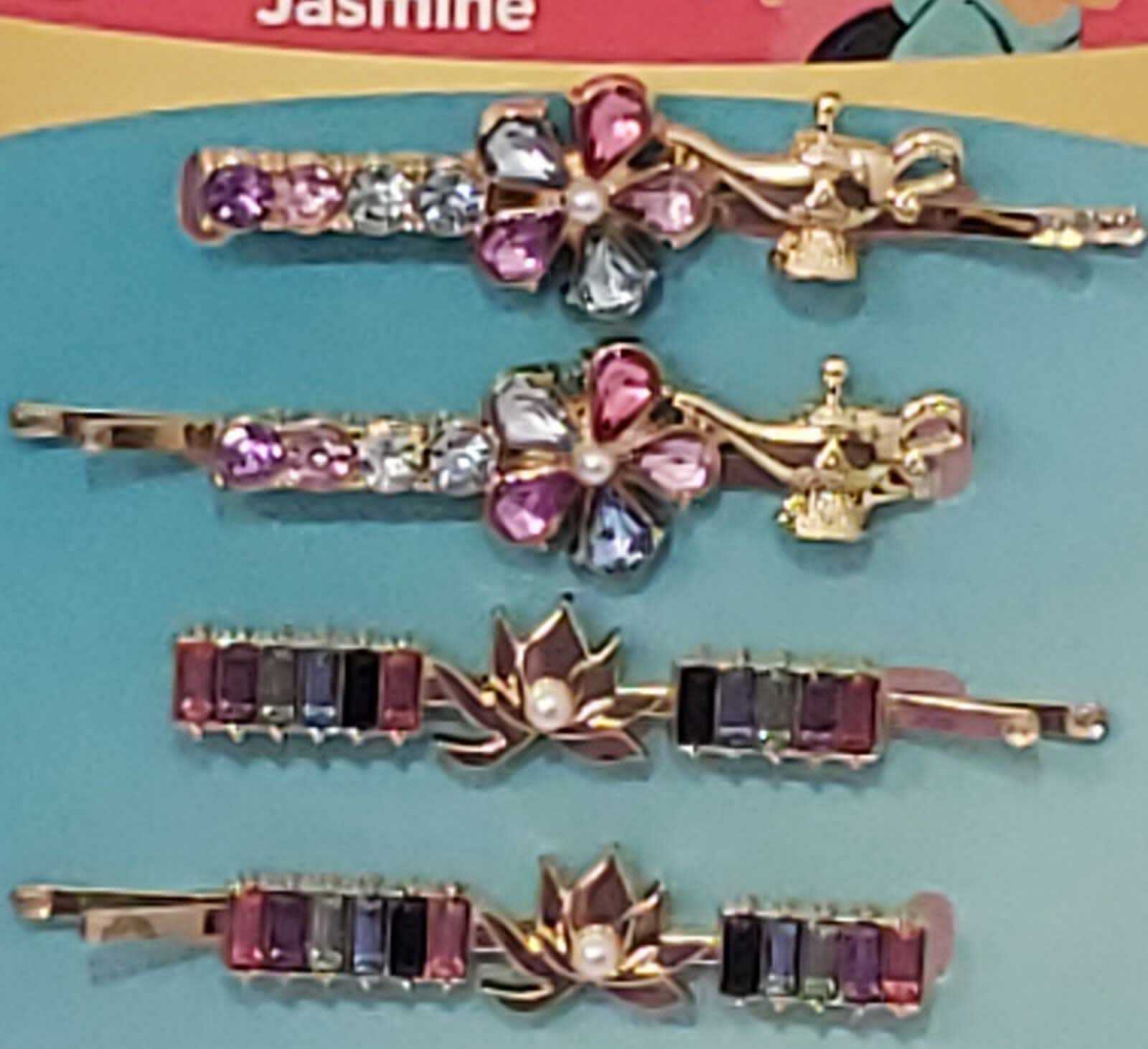 Disney Princess Jasmine  Slideproof Rhinestone Bobby Pins 4 Count All Hair Type Item image 2