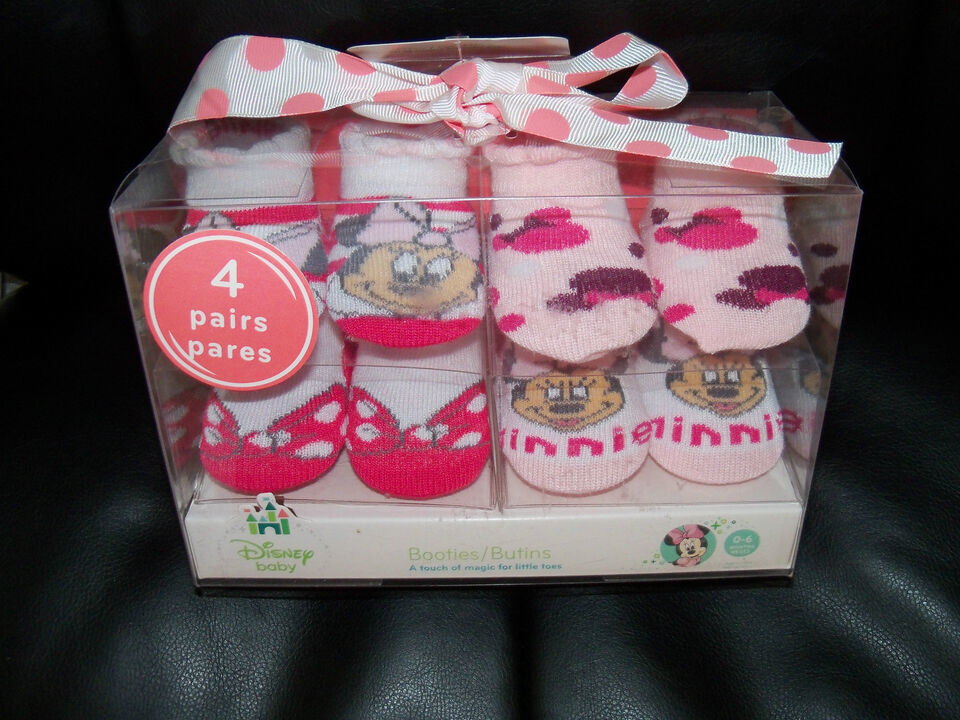 Primary image for Disney Baby Minnie Mouse Booties Gift Set Size 0-6 Months Girl's NEW