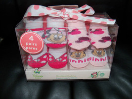 Disney Baby Minnie Mouse Booties Gift Set Size 0-6 Months Girl&#39;s NEW - £15.49 GBP
