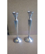 ANTIQUE PAIR NEWBURYPORT SILVER CO NS CO. STERLING CANDLE STICK HOLDERS ... - £196.58 GBP