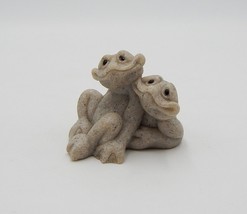 Quarry Critters Fric &amp; Frac Smiling Frogs Figurine Second Nature Design ... - £10.21 GBP