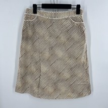 Kenneth Cole Womens Tan Geometric Design A Line Knee Length Cotton Skirt Size 8 - $21.85