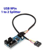 Motherboard USB 9 Pin Header 1 to 2 Splitter Port Multiplier Extension C... - $133.08 MXN