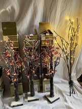 KOHL&#39;S 24&quot; Electric LED Lighted Tree Snowy Red Berry lot of 3 w box and other - £71.57 GBP