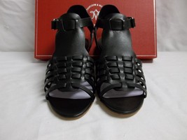 Johnston &amp; Murphy Size 7 M Kaye Black Leather Open Toe Wedges New Womens... - $98.01