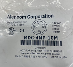 NEW Mencom MDC-4MP-10M Cable Cordset 4 Amp 4-Pole Female  - £22.79 GBP