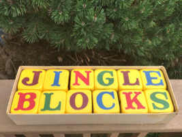 Toy Plastic Blocks With Bell Inside Original Box 1930s-50s Jingle Blocks - $70.13