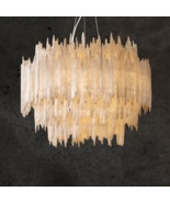 Selenite Crystal Round Toothy Chandelier 41&quot; - £5,111.31 GBP