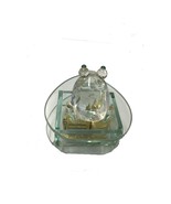GLASS MUSICAL DECORATIVE ORNAMENT WITH A FROG ON TOP - $22.75 CAD
