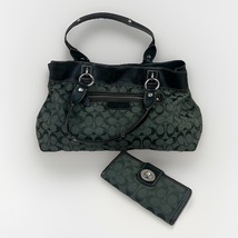 Vtg Coach Penelope Signature Satchel Handbag Purse F15534 Olive Green W ... - $69.29