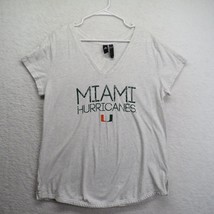 Miami Hurricanes T Shirt Womens Size Extra Large Adidas Gray V Neck Spel... - $17.81