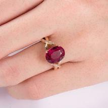 2.50Ct Oval Cut Red Ruby Solitaire Engagement Wedding Ring 14K Rose Gold Finish - £68.90 GBP