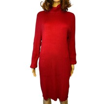 NEW! Women&#39;s Long Sleeve Bodycon Sweater Turtleneck Dress, Red 3X - $22.44