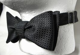 Jon Vandyk Holland Bow Tie Handmade TEXTURED Black Microfiber-self Tie-F... - $9.70