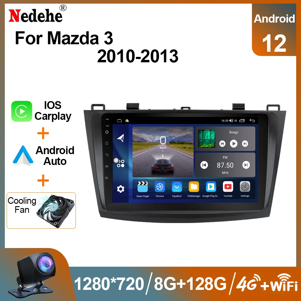 8G 128G Car Radio Android 12 Auto For Mazda 3 2010 2011 2012 2013 Multimedia - £117.15 GBP+