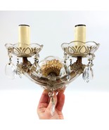 Vtg  Double Ornate Wall Sconce with Crystal Glass Droplets Maria Theresi... - €52,12 EUR