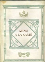 Excelsior Hotel A La Carte Menu Rome Roma Italy 1962 Michelin Star  - $80.70