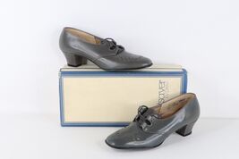 NOS Vintage 90s Streetwear Womens 7 B Chunky Heel Braided Leather Shoes ... - $1,800.66 MXN