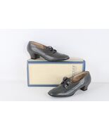 NOS Vintage 90s Streetwear Womens 7 B Chunky Heel Braided Leather Shoes ... - $1,800.66 MXN