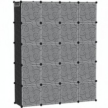Cube Storage Organizer, 20-Cube Storage Shelving With Doors, Modular Book Shelf, - £115.47 GBP