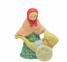 Lefton figurine porcelain decor gift vtg baby cart carriage mothers day mom mcm - £18.64 GBP