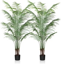 Crosofmi Artificial Areca Palm Plant 5.5 Ft Fake Palm Tree With 13 Leaves Faux - £89.69 GBP