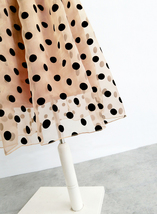 Summer Khaki Polka Dot Skirt Women Plus Size A-line Organza Midi Skirt image 7