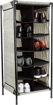 12 Pair Simple Free Standing Shoe Rack Organizer, Stackable, Good, Black... - $64.98