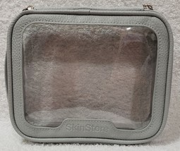 SkinStore CLEAR BAG Travel Grey Silver Zipper Makeup 7.5 x 6.5 x 2 Inche... - $12.99