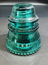 Vintage Hemingray Glass Electrical Insulator No 42 Aqua Blue Beaded Bottom USA - £19.73 GBP